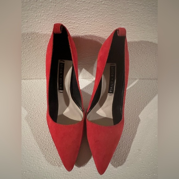 Alice + Olivia Shoes - Alice + Olivia Red Suede Heels